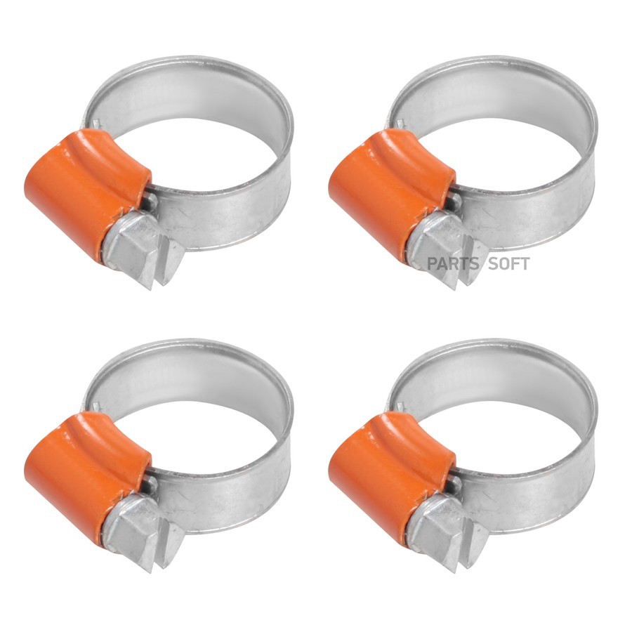 Хомут на патрубки AIRLINE червячный 12-22 мм (оцинкованный, усиленный, ширина 9,7 мм, 4 шт.) - AIRLINE None None